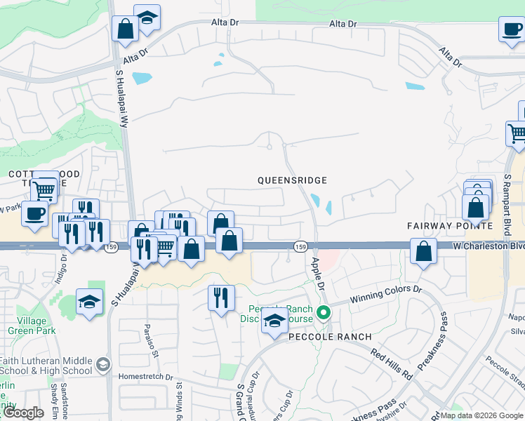 map of restaurants, bars, coffee shops, grocery stores, and more near 9633 Gavin Stone Avenue in Las Vegas