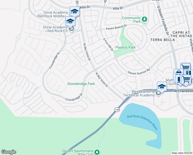 map of restaurants, bars, coffee shops, grocery stores, and more near 836 Elmstone Place in Las Vegas