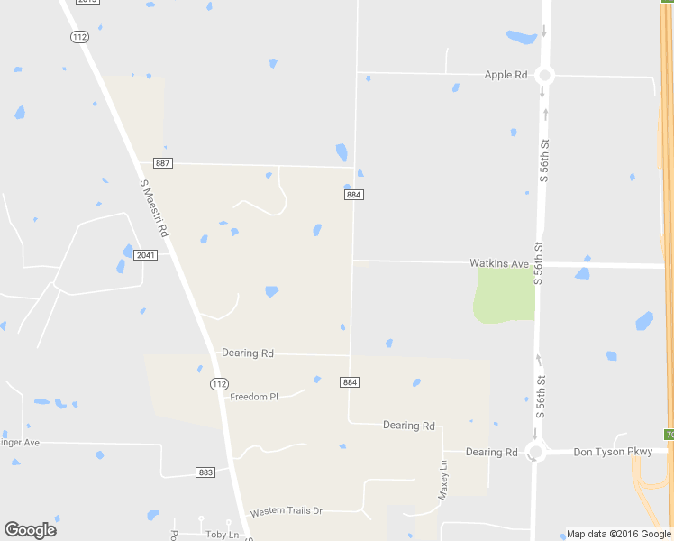 map of restaurants, bars, coffee shops, grocery stores, and more near 2814 South 64th Street in Springdale