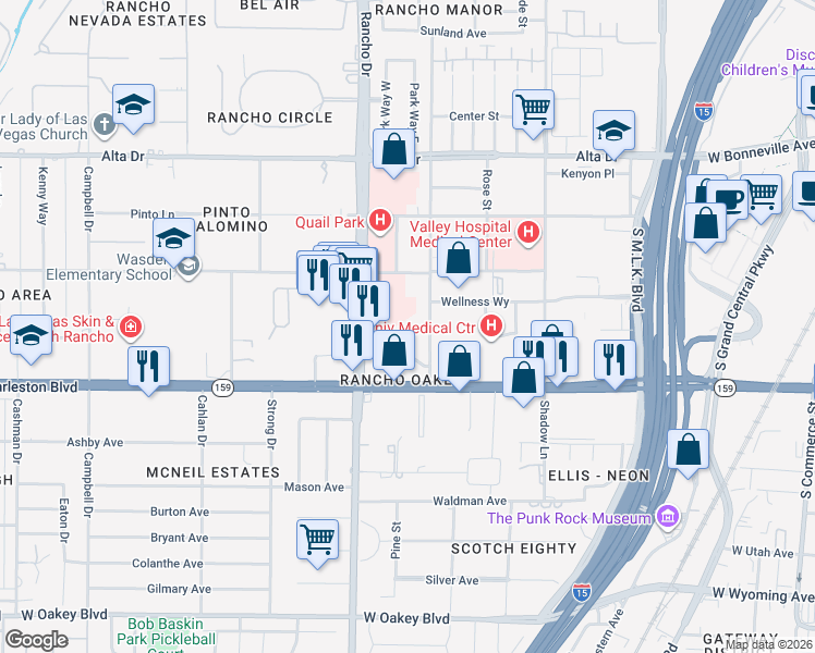 map of restaurants, bars, coffee shops, grocery stores, and more near 779-817 Rancho Ln in Las Vegas