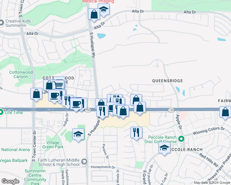map of restaurants, bars, coffee shops, grocery stores, and more near 916 Granger Farm Way in Las Vegas