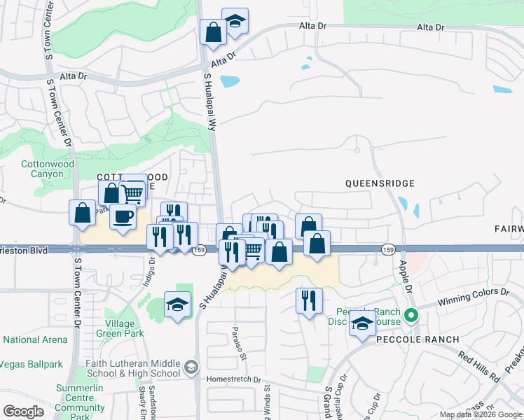 map of restaurants, bars, coffee shops, grocery stores, and more near 916 Granger Farm Way in Las Vegas