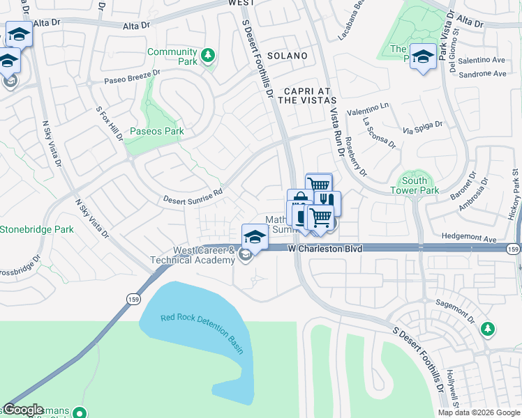 map of restaurants, bars, coffee shops, grocery stores, and more near 11848 Orense Drive in Las Vegas