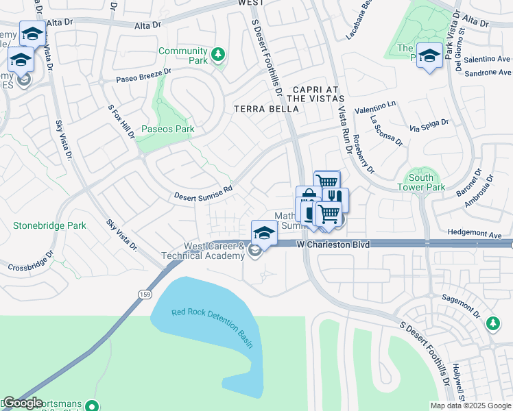 map of restaurants, bars, coffee shops, grocery stores, and more near 1008 Douglas Flat Place in Las Vegas