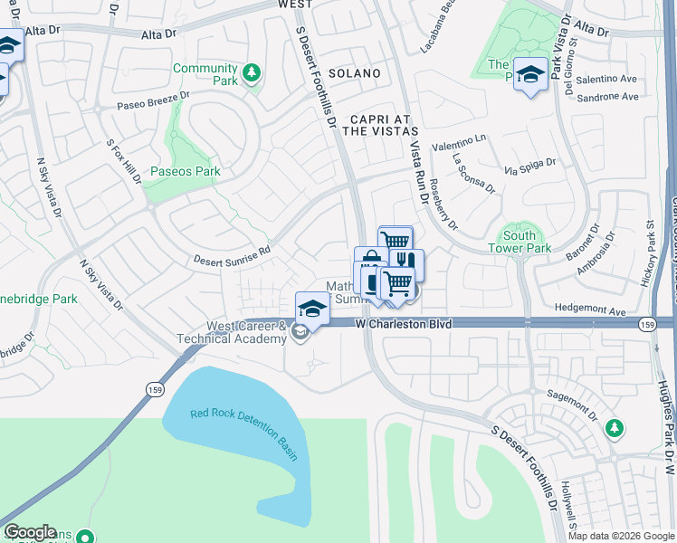 map of restaurants, bars, coffee shops, grocery stores, and more near 11824 Orense Drive in Las Vegas