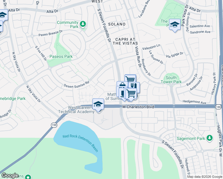 map of restaurants, bars, coffee shops, grocery stores, and more near 11813 Orense Drive in Las Vegas