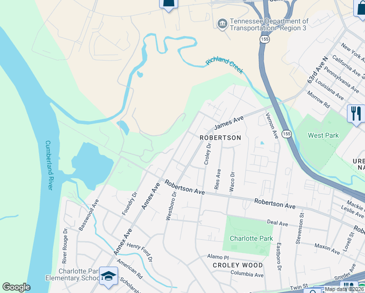 map of restaurants, bars, coffee shops, grocery stores, and more near 622C Annex Avenue in Nashville