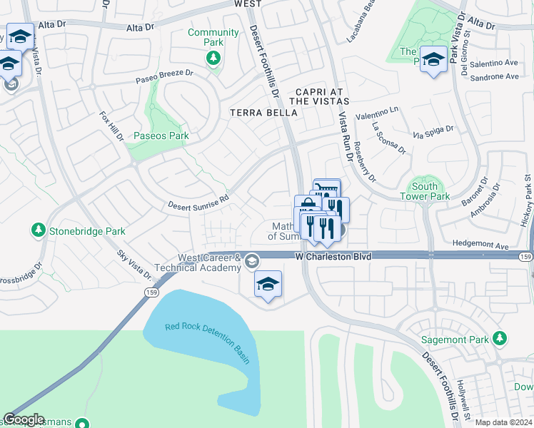map of restaurants, bars, coffee shops, grocery stores, and more near 11848 Orense Drive in Las Vegas
