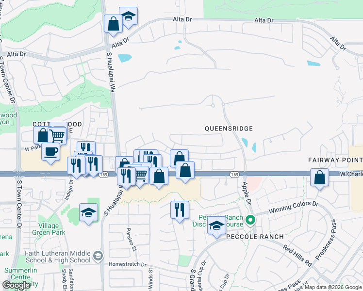 map of restaurants, bars, coffee shops, grocery stores, and more near 9720 Royal Lamb Drive in Las Vegas