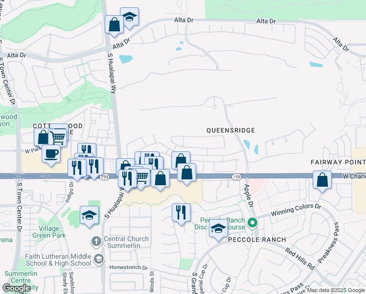 map of restaurants, bars, coffee shops, grocery stores, and more near Lone Tree in Las Vegas