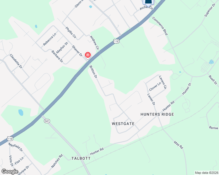 map of restaurants, bars, coffee shops, grocery stores, and more near 297 Britton Drive in Talbott