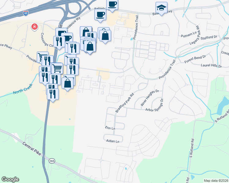 map of restaurants, bars, coffee shops, grocery stores, and more near 2000 Buckhead Trail in Mt. Juliet
