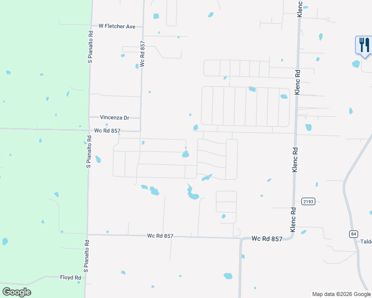 map of restaurants, bars, coffee shops, grocery stores, and more near Durante Street in Springdale