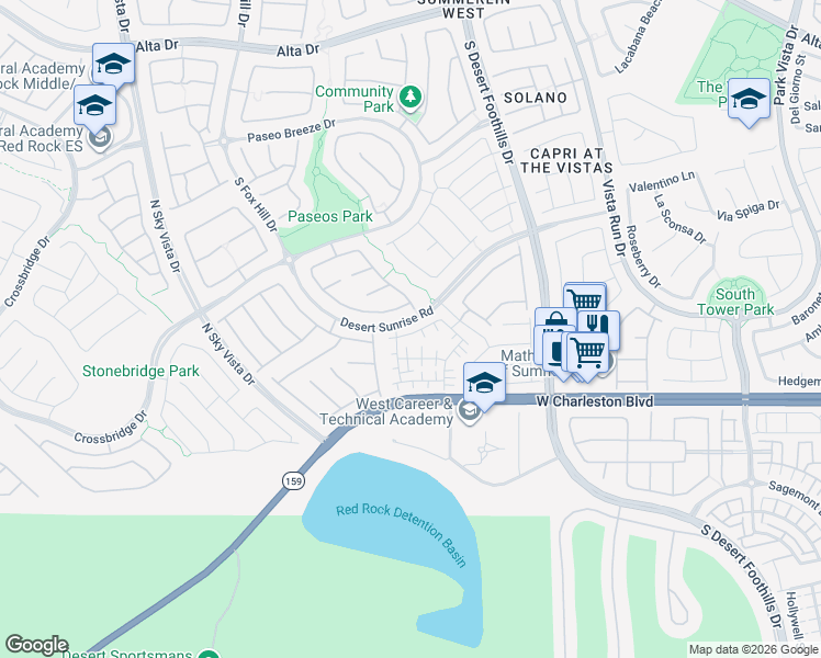 map of restaurants, bars, coffee shops, grocery stores, and more near 12052 Hathaway Pines Drive in Las Vegas