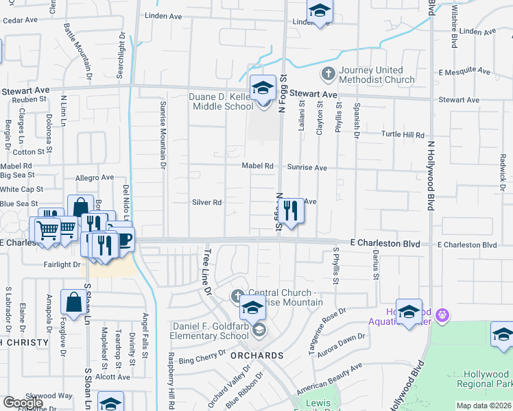 map of restaurants, bars, coffee shops, grocery stores, and more near 6243 Downpour Court in Las Vegas