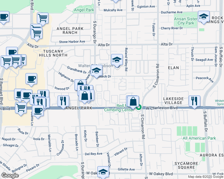 map of restaurants, bars, coffee shops, grocery stores, and more near 8400 West Charleston Boulevard in Las Vegas