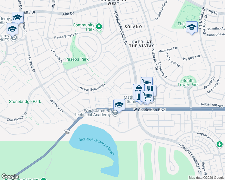 map of restaurants, bars, coffee shops, grocery stores, and more near 1025 Burson Street in Las Vegas