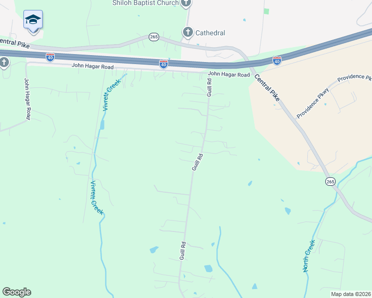 map of restaurants, bars, coffee shops, grocery stores, and more near 318 Guill Road in Mt. Juliet