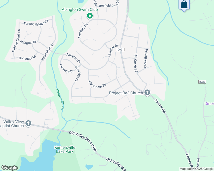 map of restaurants, bars, coffee shops, grocery stores, and more near 7187 Blackmoor Road in Kernersville