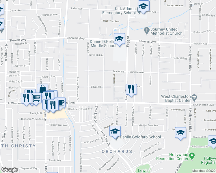 map of restaurants, bars, coffee shops, grocery stores, and more near 148 Beesley Drive in Las Vegas