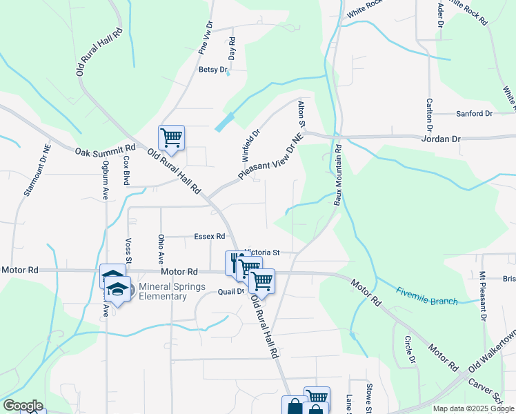 map of restaurants, bars, coffee shops, grocery stores, and more near 1248 Shouse Boulevard in Winston-Salem
