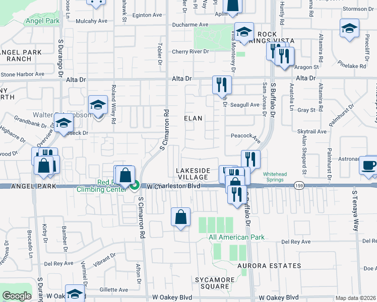 map of restaurants, bars, coffee shops, grocery stores, and more near 845 Yacht Harbor Drive in Las Vegas