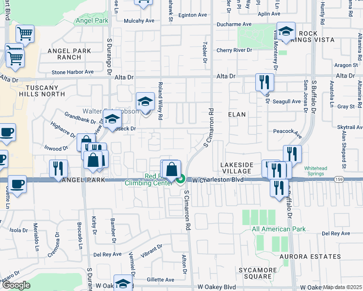 map of restaurants, bars, coffee shops, grocery stores, and more near 8220 Gunther Circle in Las Vegas