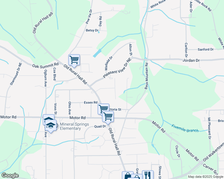 map of restaurants, bars, coffee shops, grocery stores, and more near 1248 Shouse Boulevard in Winston-Salem