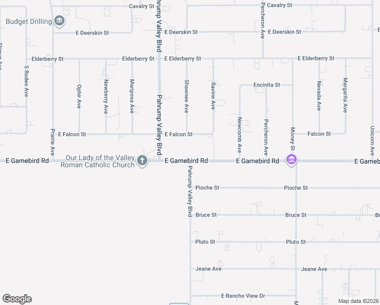 map of restaurants, bars, coffee shops, grocery stores, and more near 1101 East Falcon Street in Pahrump