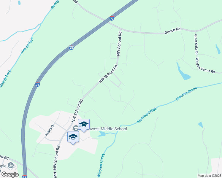 map of restaurants, bars, coffee shops, grocery stores, and more near 7586 Fintry Drive in Greensboro