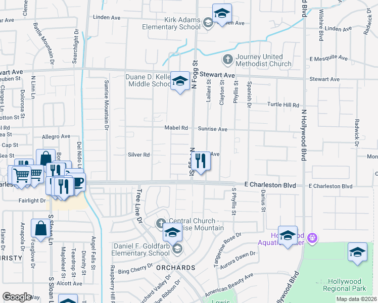 map of restaurants, bars, coffee shops, grocery stores, and more near 6296 Gentle Waters Court in Las Vegas