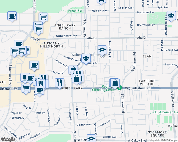 map of restaurants, bars, coffee shops, grocery stores, and more near in Las Vegas