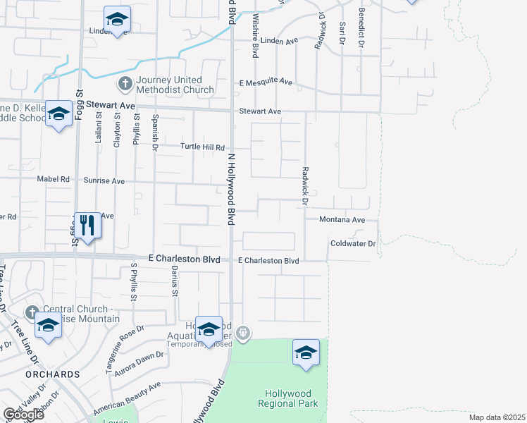 map of restaurants, bars, coffee shops, grocery stores, and more near 130 Ortiz Court in Las Vegas