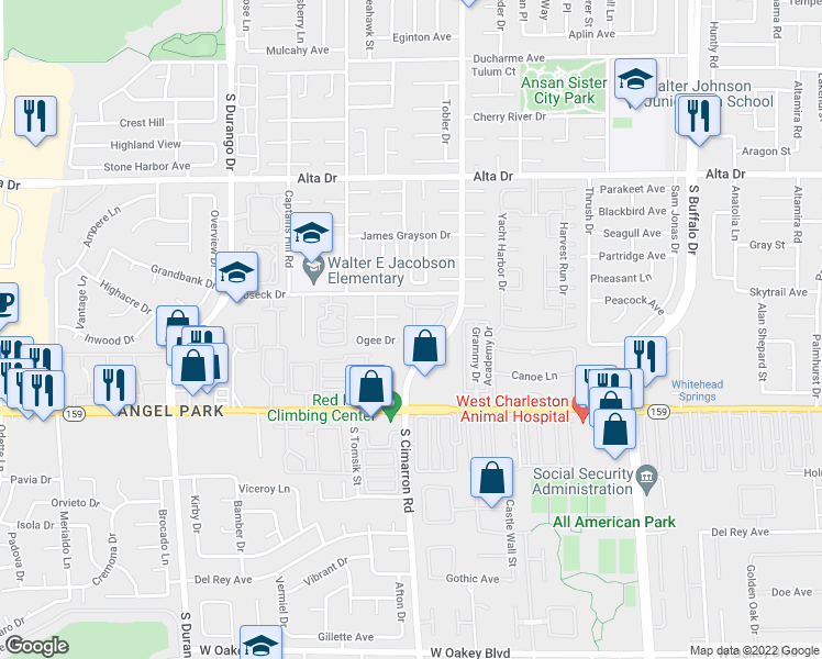 map of restaurants, bars, coffee shops, grocery stores, and more near 828 Radiant Star Street in Las Vegas