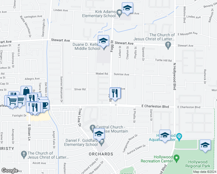 map of restaurants, bars, coffee shops, grocery stores, and more near 6296 Gentle Waters Court in Las Vegas