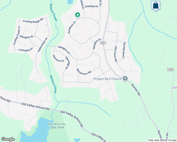 map of restaurants, bars, coffee shops, grocery stores, and more near 7180 Blackmoor Road in Kernersville