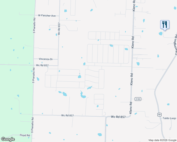 map of restaurants, bars, coffee shops, grocery stores, and more near Durante Street in Springdale