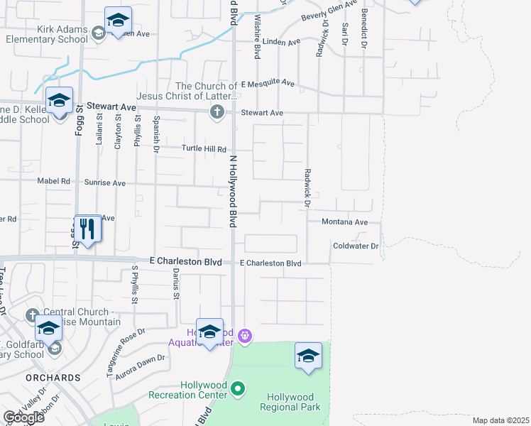 map of restaurants, bars, coffee shops, grocery stores, and more near 130 Ortiz Court in Las Vegas