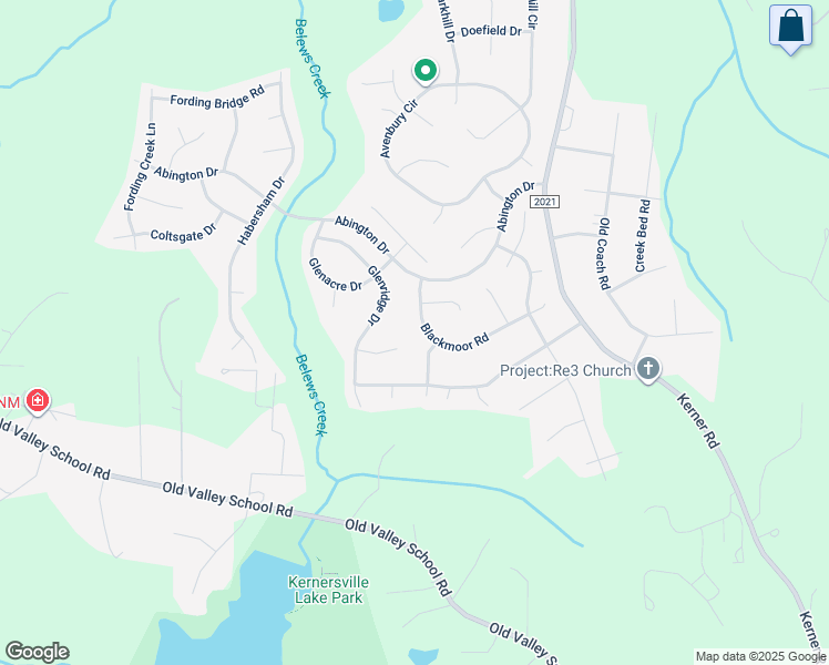 map of restaurants, bars, coffee shops, grocery stores, and more near 7147 Blackmoor Road in Kernersville