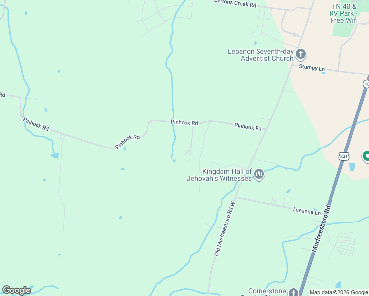 map of restaurants, bars, coffee shops, grocery stores, and more near 370 Pinhook Road in Lebanon