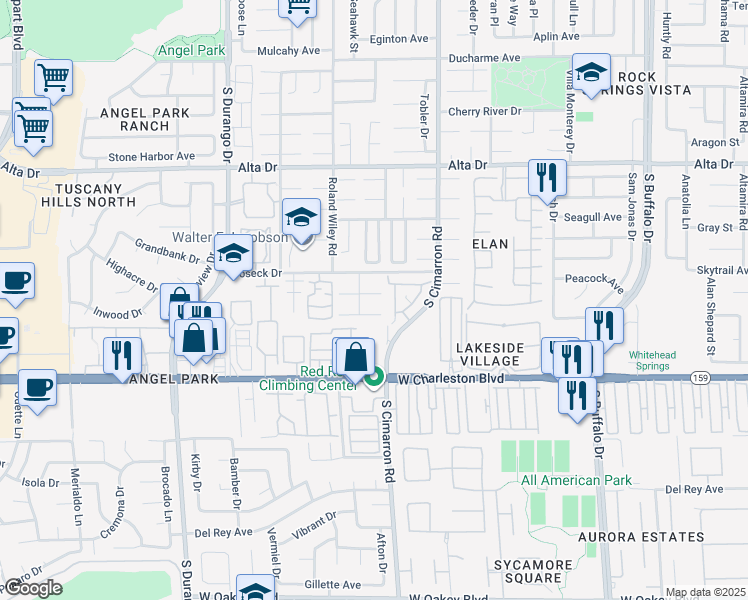 map of restaurants, bars, coffee shops, grocery stores, and more near 8220 Gunther Circle in Las Vegas