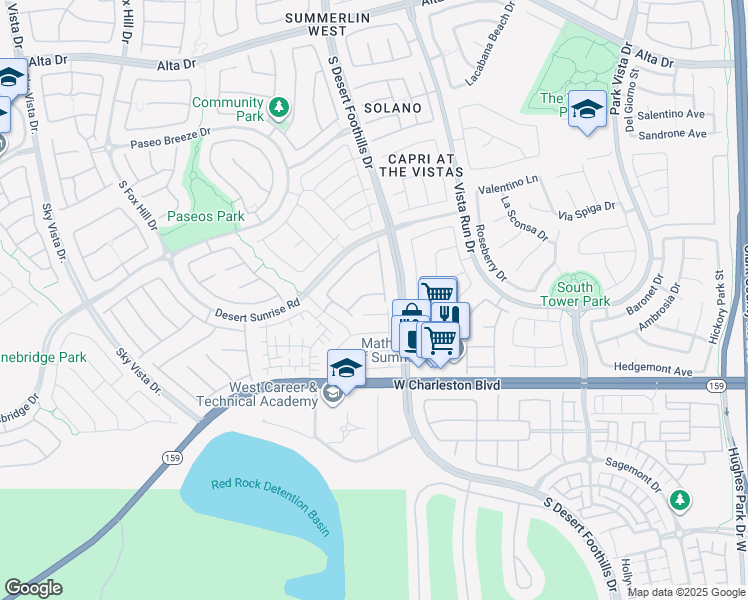 map of restaurants, bars, coffee shops, grocery stores, and more near 11835 Portina Drive in Las Vegas