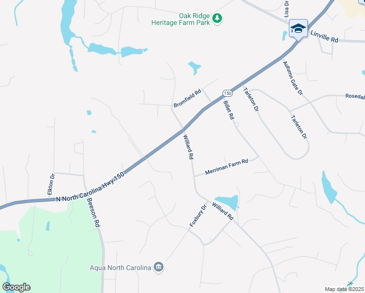 map of restaurants, bars, coffee shops, grocery stores, and more near 5309 Williard Road in Oak Ridge