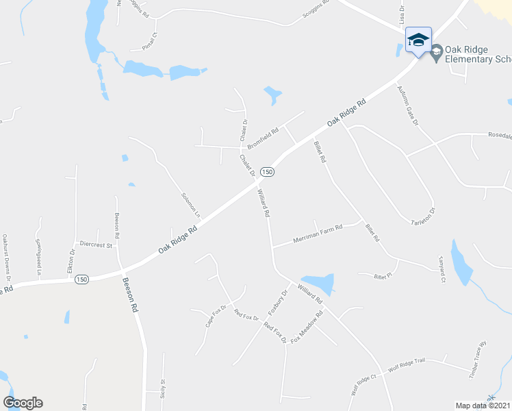 map of restaurants, bars, coffee shops, grocery stores, and more near 5309 Williard Road in Oak Ridge