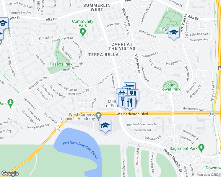 map of restaurants, bars, coffee shops, grocery stores, and more near 2026 Portina Drive in Las Vegas