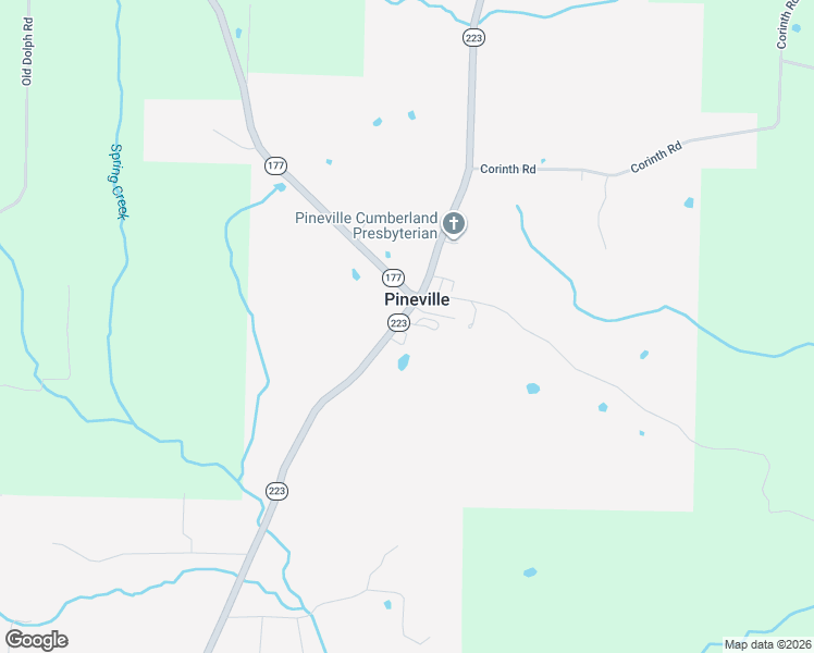 map of restaurants, bars, coffee shops, grocery stores, and more near 50 Ash Street in Pineville