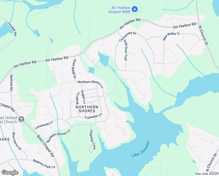 map of restaurants, bars, coffee shops, grocery stores, and more near 702 Northern Shores Lane in Greensboro