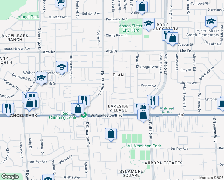 map of restaurants, bars, coffee shops, grocery stores, and more near 845 Yacht Harbor Drive in Las Vegas