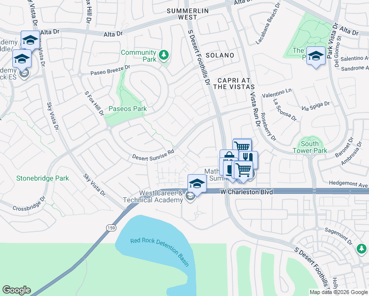 map of restaurants, bars, coffee shops, grocery stores, and more near 845 Pantara Place in Las Vegas