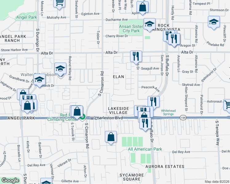 map of restaurants, bars, coffee shops, grocery stores, and more near 840 Yacht Harbor Drive in Las Vegas